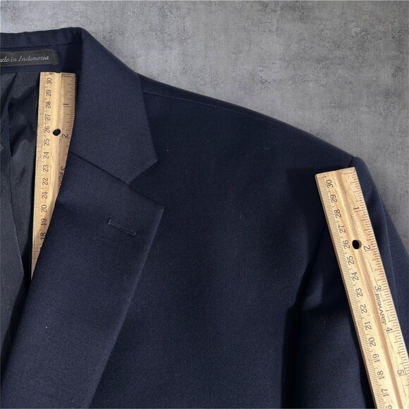 RALPH LAUREN Mens Navy Blazer 44L Wool Sport Coat Two Button Jacket Suits - Picture 7 of 15